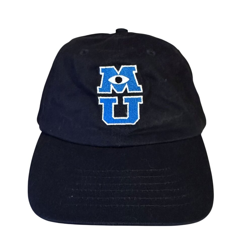 Disney Parks Monsters University MU Baseball Cap Adjustable Black Adult OSFM VGC